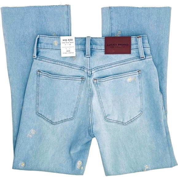 Lucky Brand Ava Mid Rise Crop Mini Boot with Floral Embroidery. Size 2 - Picture 5 of 14